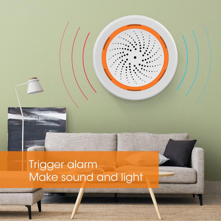 Neo Graffiti Zigbee Smart Security Alarm with Sound & Light - Dual USB/Battery Power.