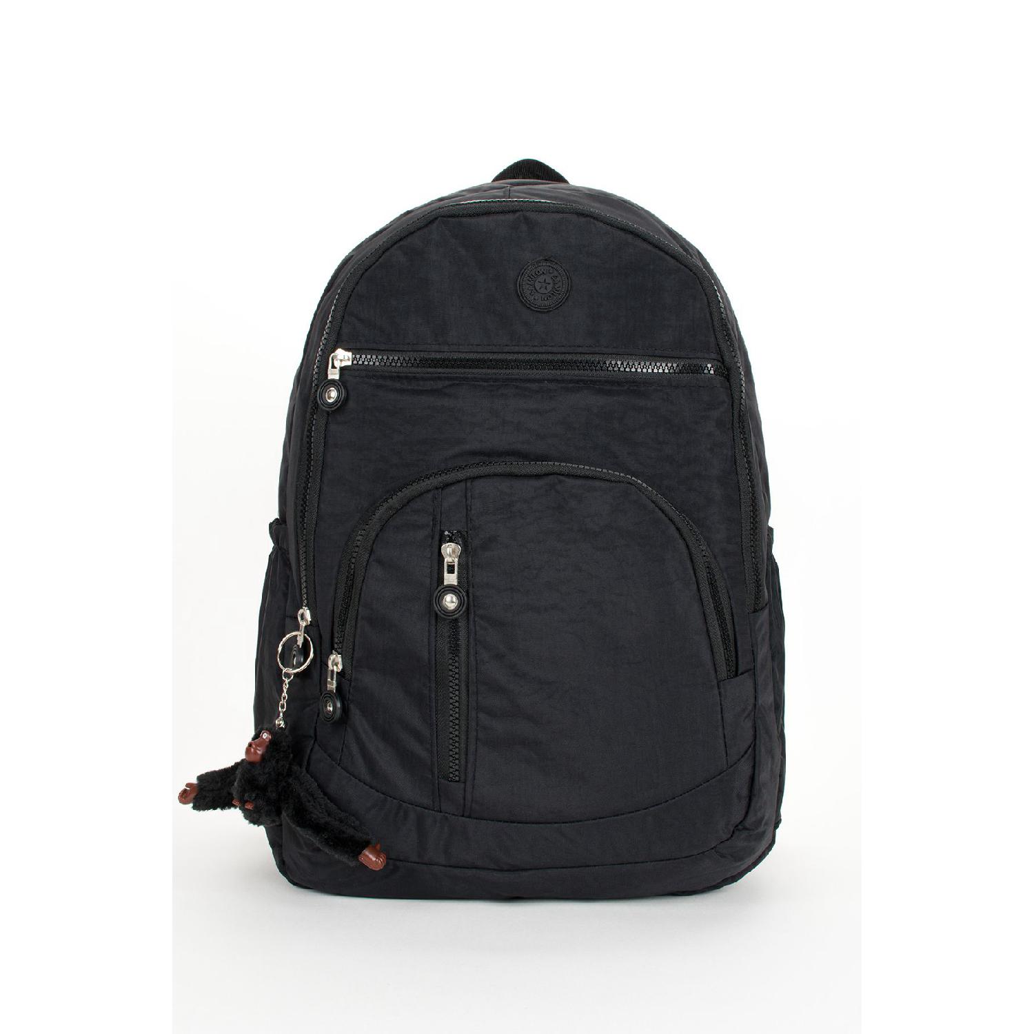 

Великий шкільний рюкзак унісекс і дорожня сумка з водонепроникної тканини Crinkle Standart чорний