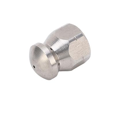 5000PSI High Pressure Washer Nozzle Pipe Dredging Cleaning Nozzle Stainless Steel Jetter Nozzle Round Head Front 1 Rear 6 Holes G3/8in