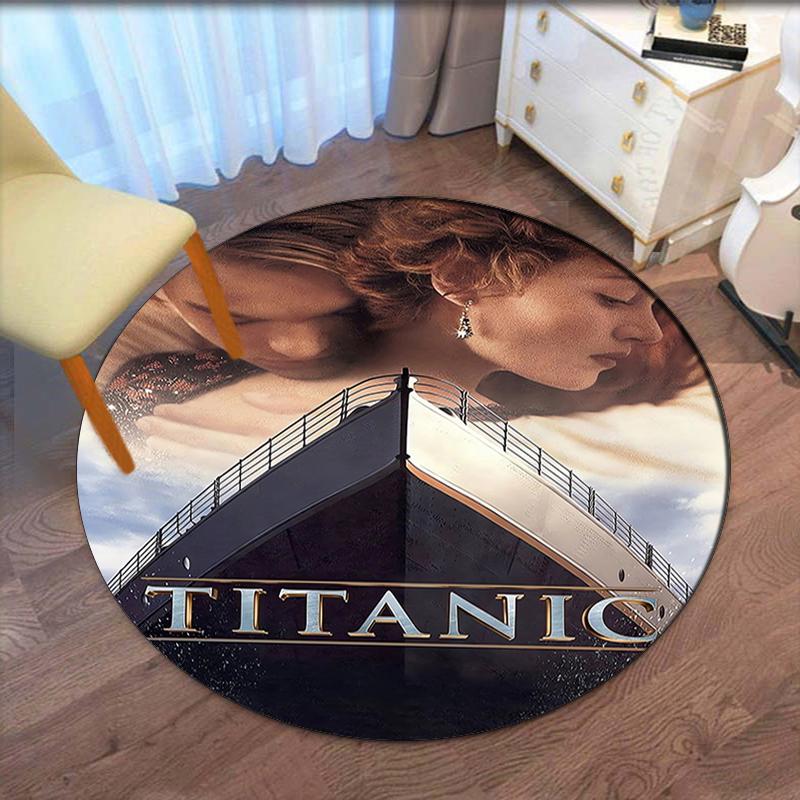 Titanic Printed Round Rug Carpet Chair Rug Area Rug Entryway Doormats,for Office Chair Living Room Bedroom Kitchen Room.