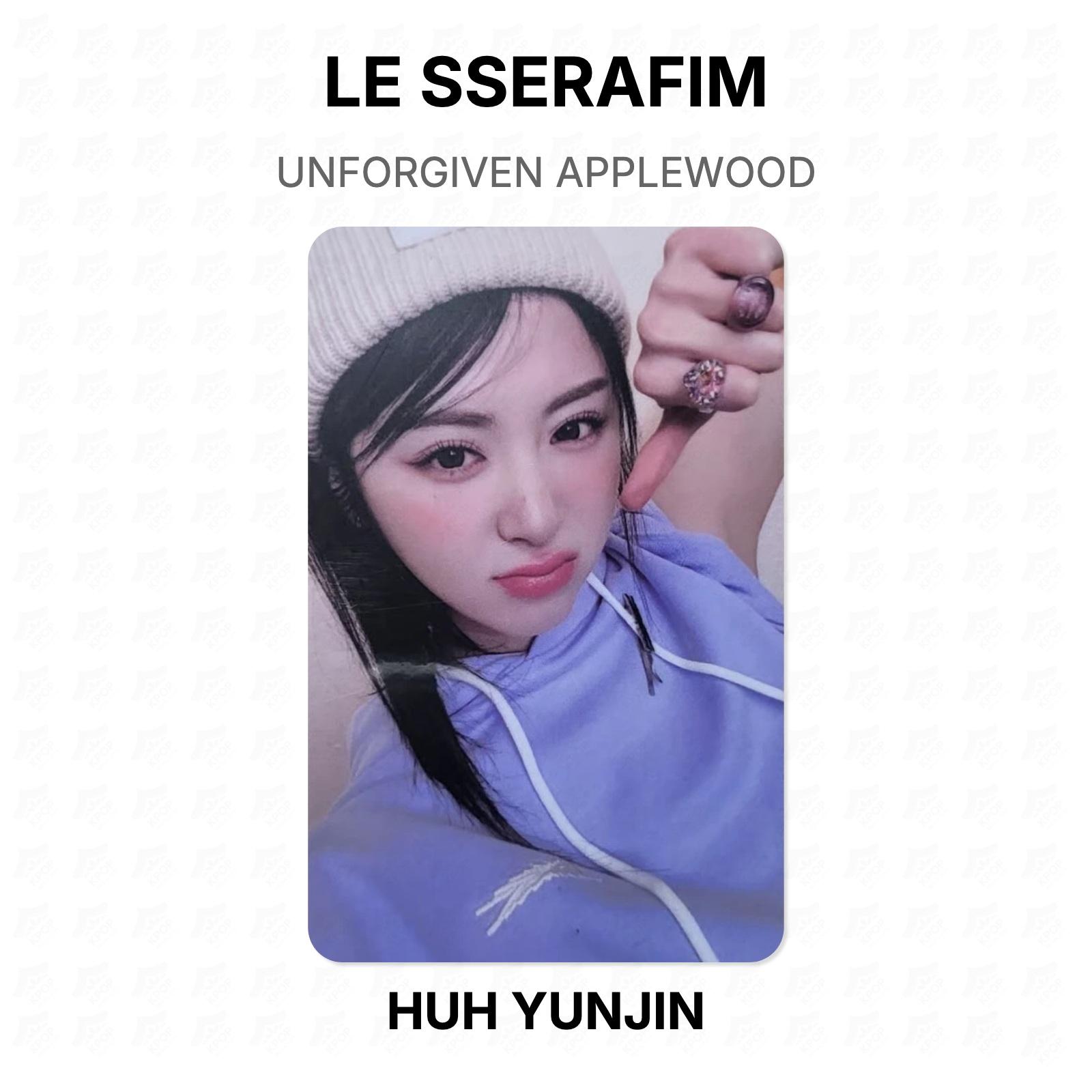 LE SSERAFIM UNFORGIVEN APPLEWOOD Official Photocard HUH YUNJIN
