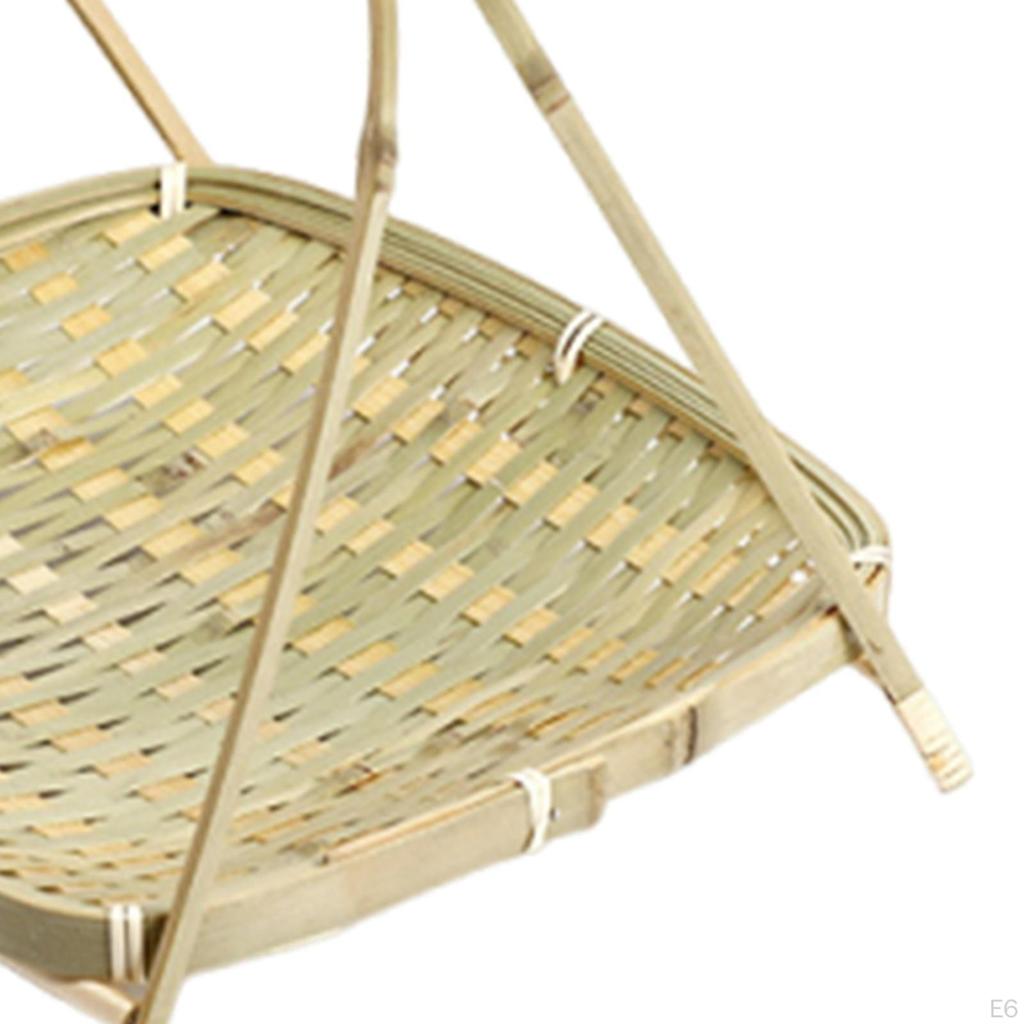 Bamboo Woven Basket ,Kitchen Counter Organizing ,Portable, Fruit Food Vegetable Storage for