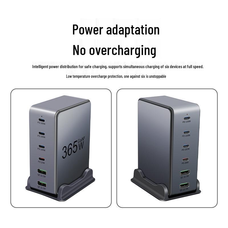 Hochleistungs-Desktop-Ladestation: Multi-Port 4PD2QC Schnellladegerät für Telefone & Tablets