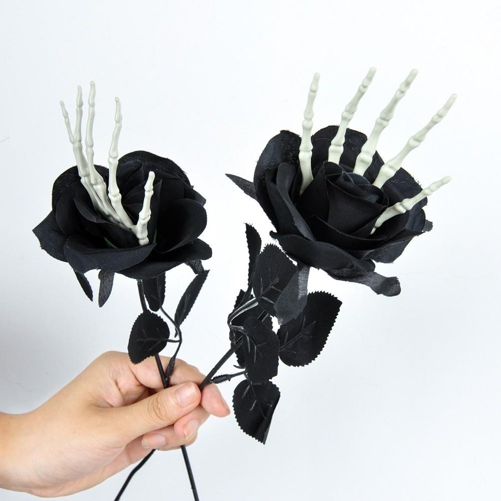 49cm Skeleton Hand Rose Bouquet Gothic Fake Flower Halloween Artificial Rose Ghost Festival