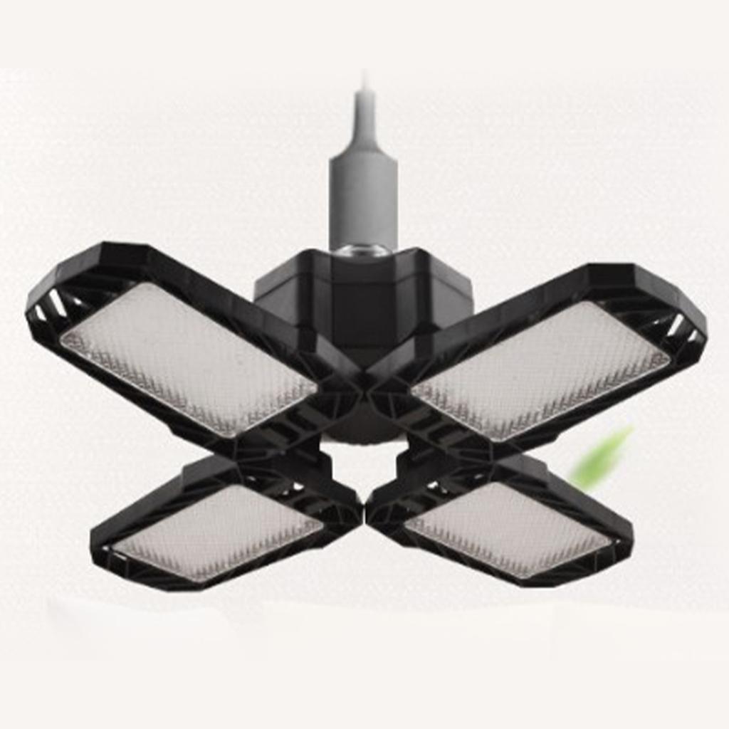 Foldable 4 Panels LED Garage Light 60W 6500K Cold White Collapsible Garage Folding Lamp for Living R