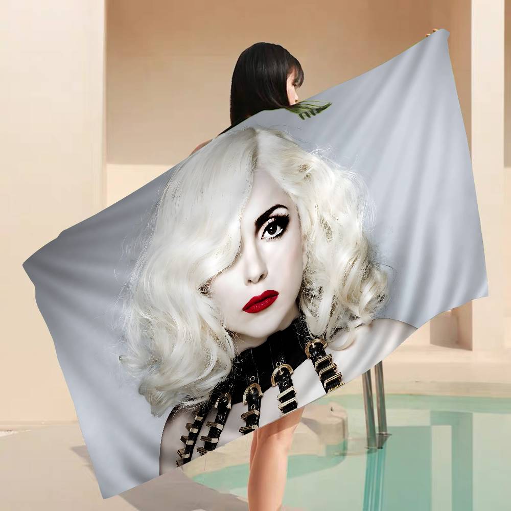 Singer L-Lady G-Gaga Big Microfiber Beach Towels Quick Dry Towel Sand Beach Towels Pool Towel For Travel Swim Pool Yoga