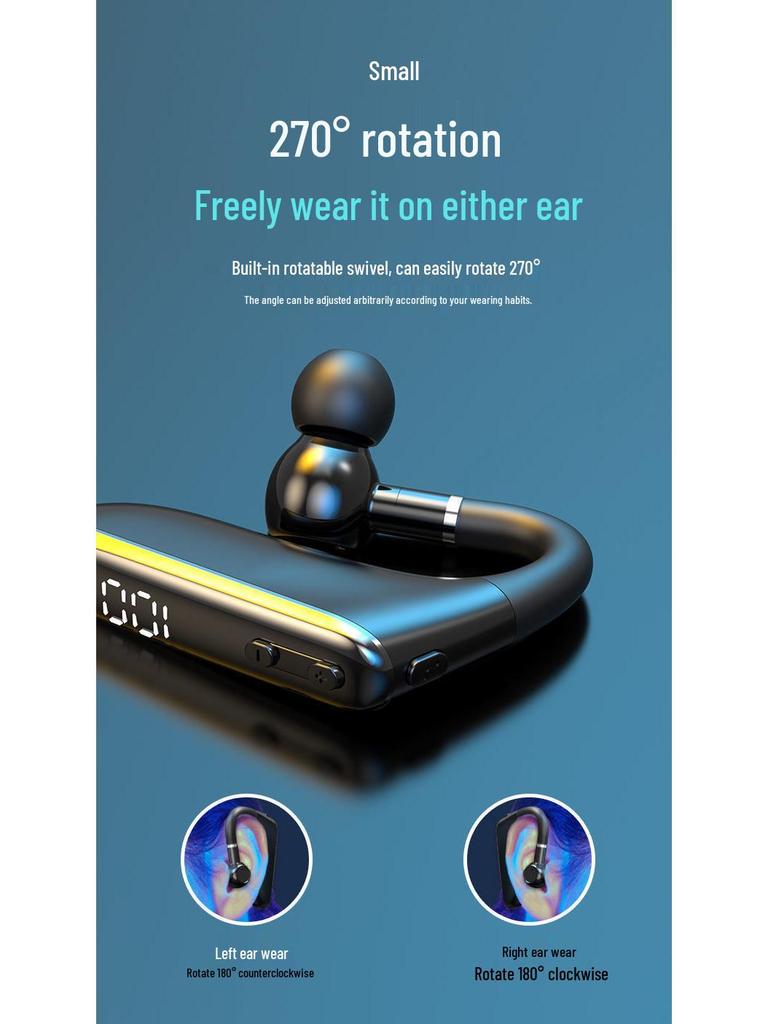 MD628 Ear-Hanging Sports Bluetooth Earphones with Digital Display