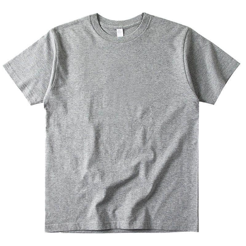400g Heavyweight Pure White Long-Staple Cotton Summer Short-Sleeve Loose Crew Neck Base Layer T-Shirt