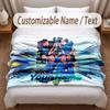 Luke Littler Printed Flannel Blanket Custom Name Text Soft Warm Throw For Bedroom Holiday Gift