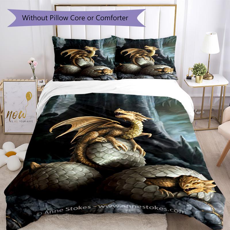 Set Biancheria da Letto Stile Gotico Traspirante Copripiumino con Federe Biancheria da Letto Decorativa per Camera da Letto Decorazione Casa Regalo di Compleanno