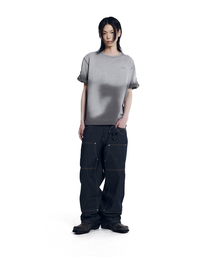 AAKAM Dirty Mist Roll-Up Half Top (Dark Gray)