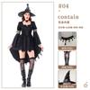 Gothic Witch Costume Women Halloween Party Dress With Hat Accessories Sexy Stage Performance Outfit