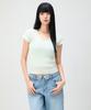 Mixxo Scoop Neck See-Through Short Sleeve Knit_Miwkag51Ss