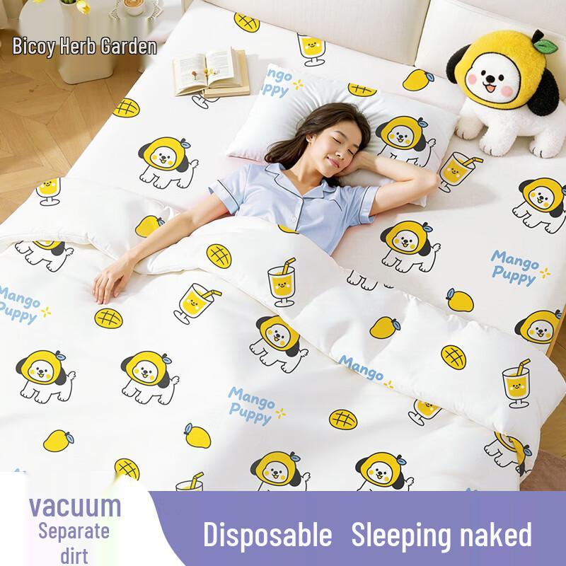Upgraded Cotton Feel Disposable Bedding 4-Piece Set