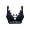 Wireless Lace Trim Gathered Deep V Sexy Comfortable Daily Women Bra