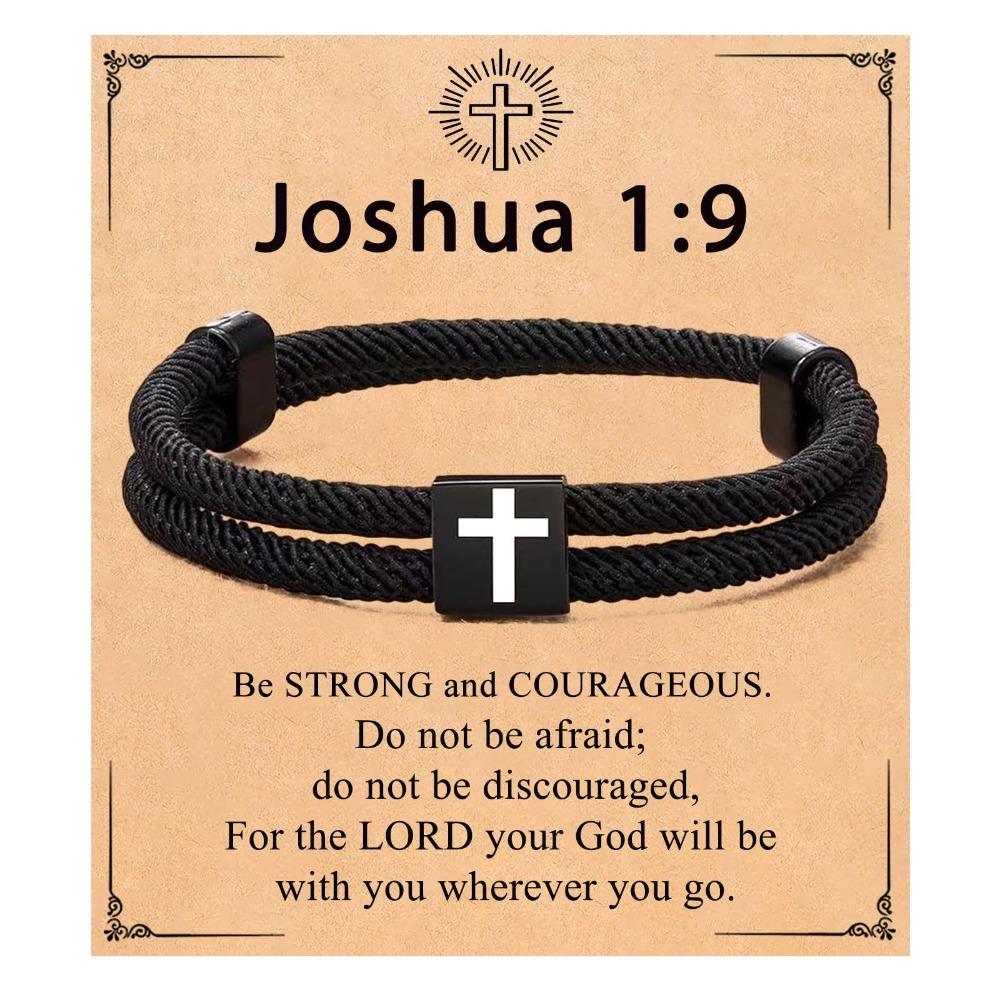 Элегантный миланский плетеный браслет Регулируемый с карточкой Ручной работы Браслет для крещения Символический узел из сплава Плетеный браслет из веревки для мальчиков