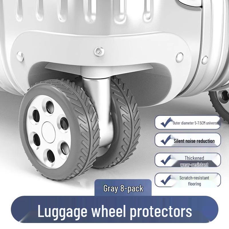 8-Pack Suitcase Wheel Rubber Covers - Universal Fit Replacement Accessories