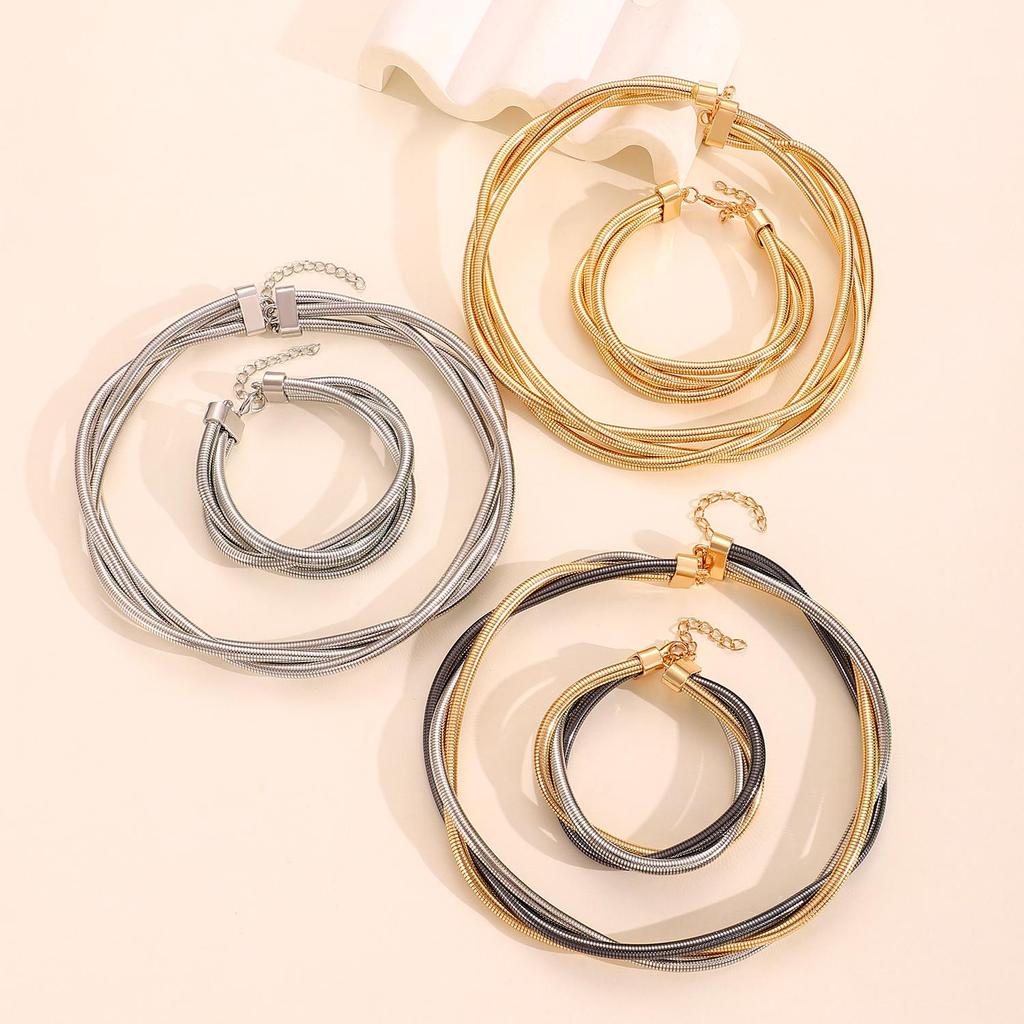 European-American Metal Punk Spring Necklace Bracelet