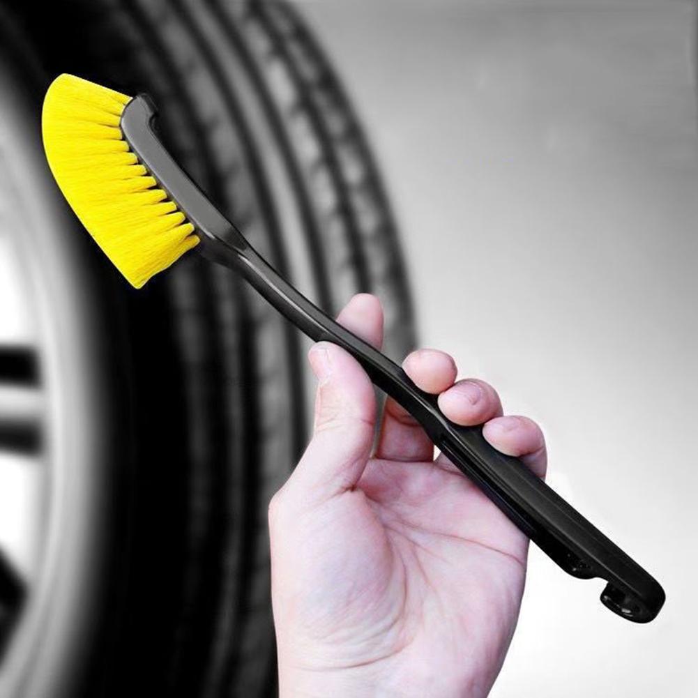 Car Tire Hub Brushes Knife-shaped Multi-functional Brush Long Brush Handle Special Crevice Cleaning Car Dust Brush Removal E4K3