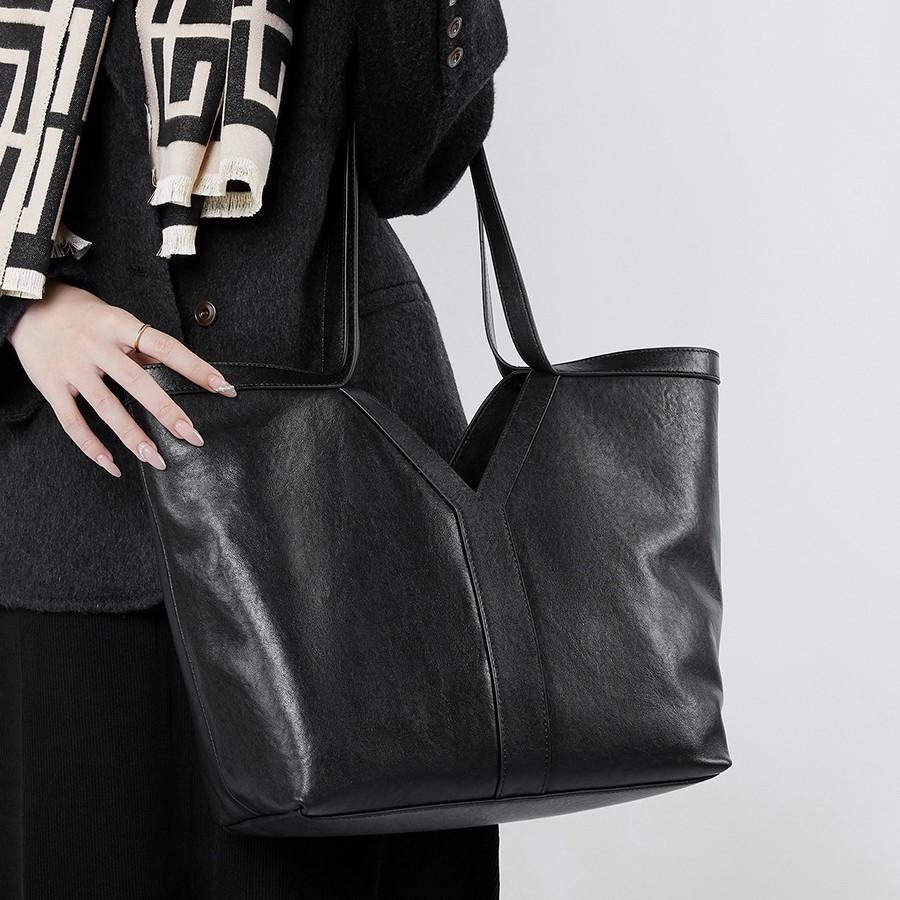 Vegetable Tanned Leather Simple Leather Tote Bag Shoulder Bag Large Capacity Women'S Bag Underarm Bag Handbag Cowhide