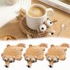 Handgefertigter gehäkelter Eichhörnchen-Untersetzer, Niedliche gestrickte Tier-Tassenunterlage, Hitzebeständige Tischdekoration, Geschenk für Zuhause und Büro