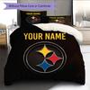 Custom Name,Pittsburgh Steelers Pattern Bedding Home Decoration Birthday Gift ( 1 Duvet Cover + 2 Pillowcase, Without Core),fan Merchandise.