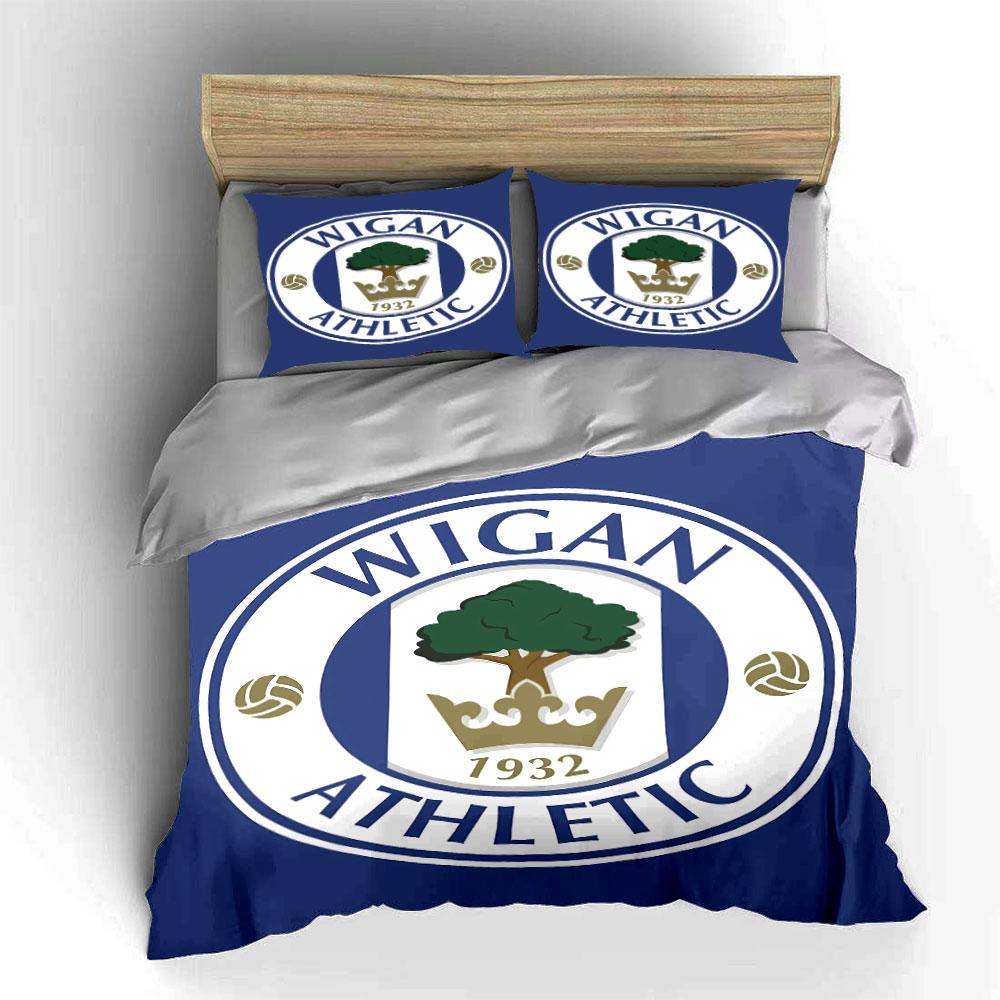 Wigan Athletic Logo Bedding Set Bedding Duvet Cover Set Duvet Cover Pillowcases (1 * Duvet Cover 2 * Pillowcases, without duvet insert)