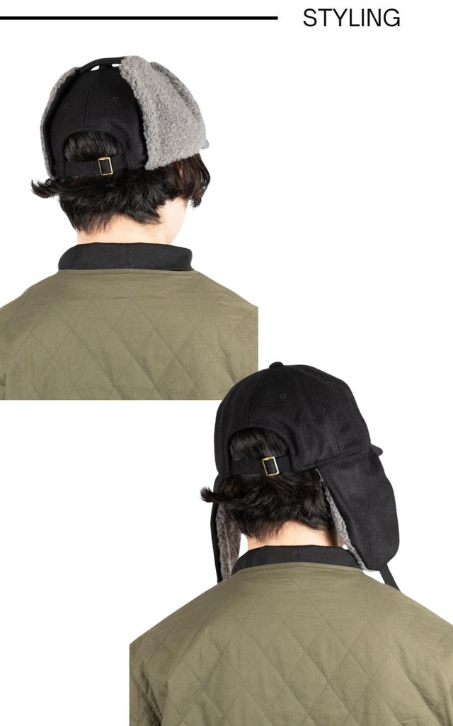 Melton Boa B Umpire Flap Large Big Cold Cap mit Ohrenschützern [Fabelhaft] Kappe, Größe, Größe, Schutz, Ohrenklappen,