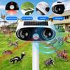 Solar Repellent Ultrasonic Outdoor Pest Bird Squirrel Animal Repeller Waterproof 110 Degree
