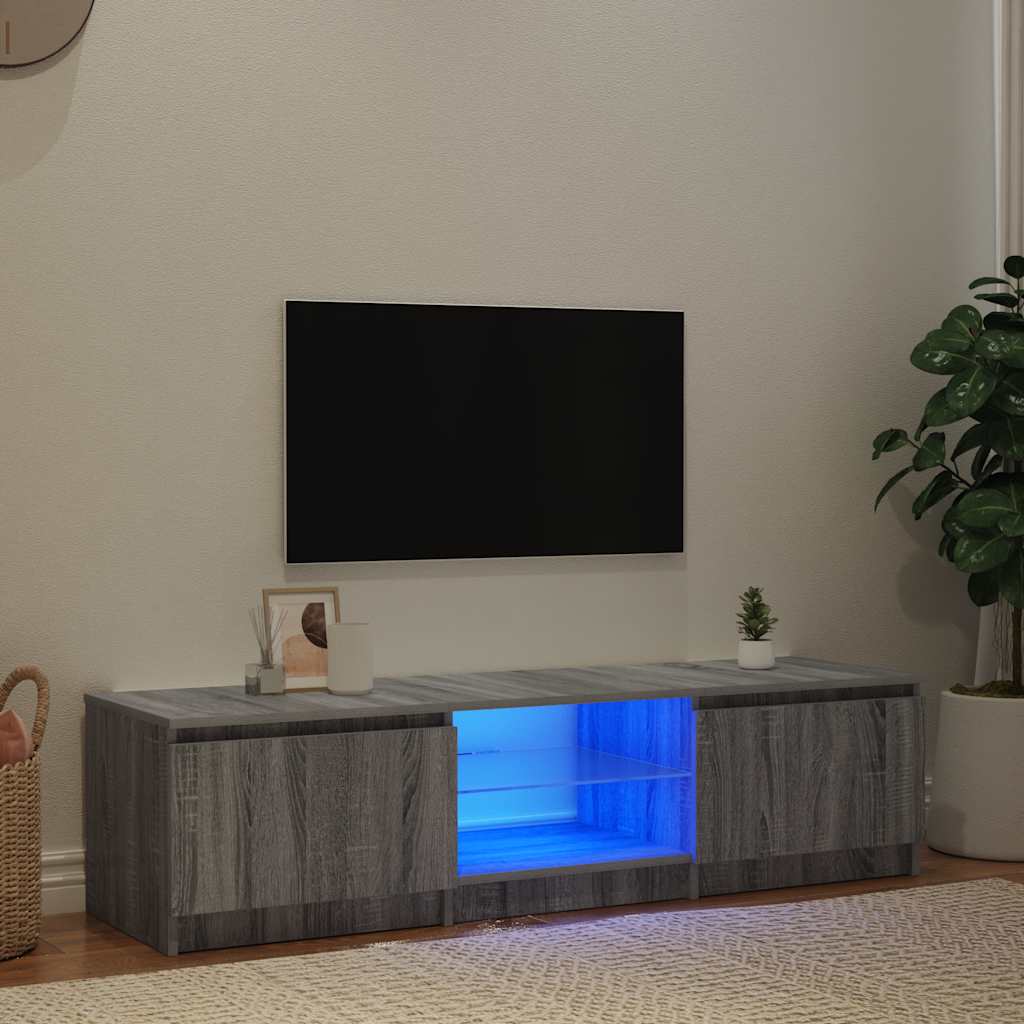 Vidaxl Szafka Pod Tv, Z Led, Szary Dąb Sonoma, 140X40X35,5 Cm