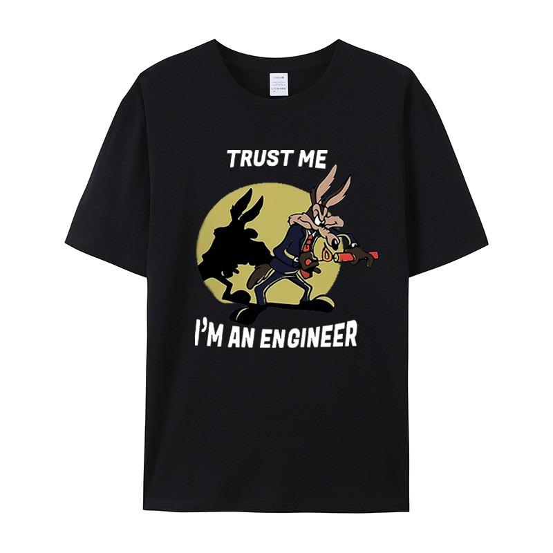

2026 Summer Trendy Roundneck Believe Me Im An Engineer Suitable for Both Men and Women Loose and Versatile Short Sleeve XL