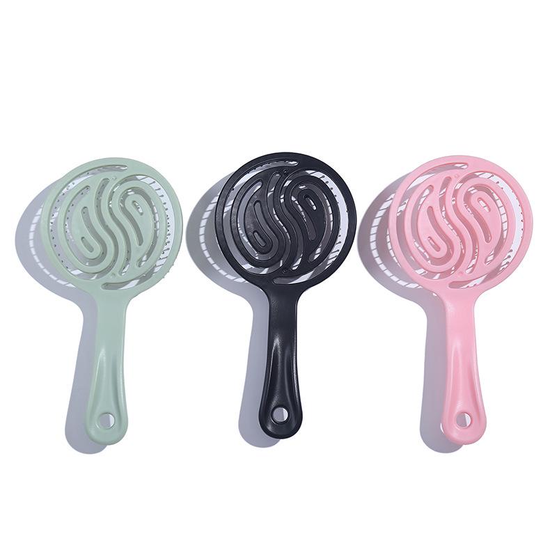 Round Classic Tai Chi Comb for Scalp Massage, Wet/Dry Hair, Smooth Hairdressing, Fluffy Styling