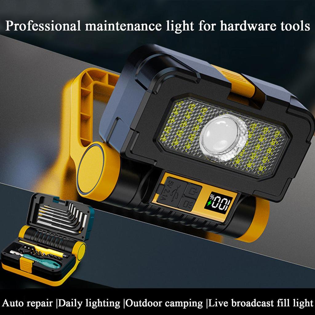 Work Light Magnetic Worklight With Digital Display Portable LED Work Light For Mechanic Car Repair Outdoor Building Camping