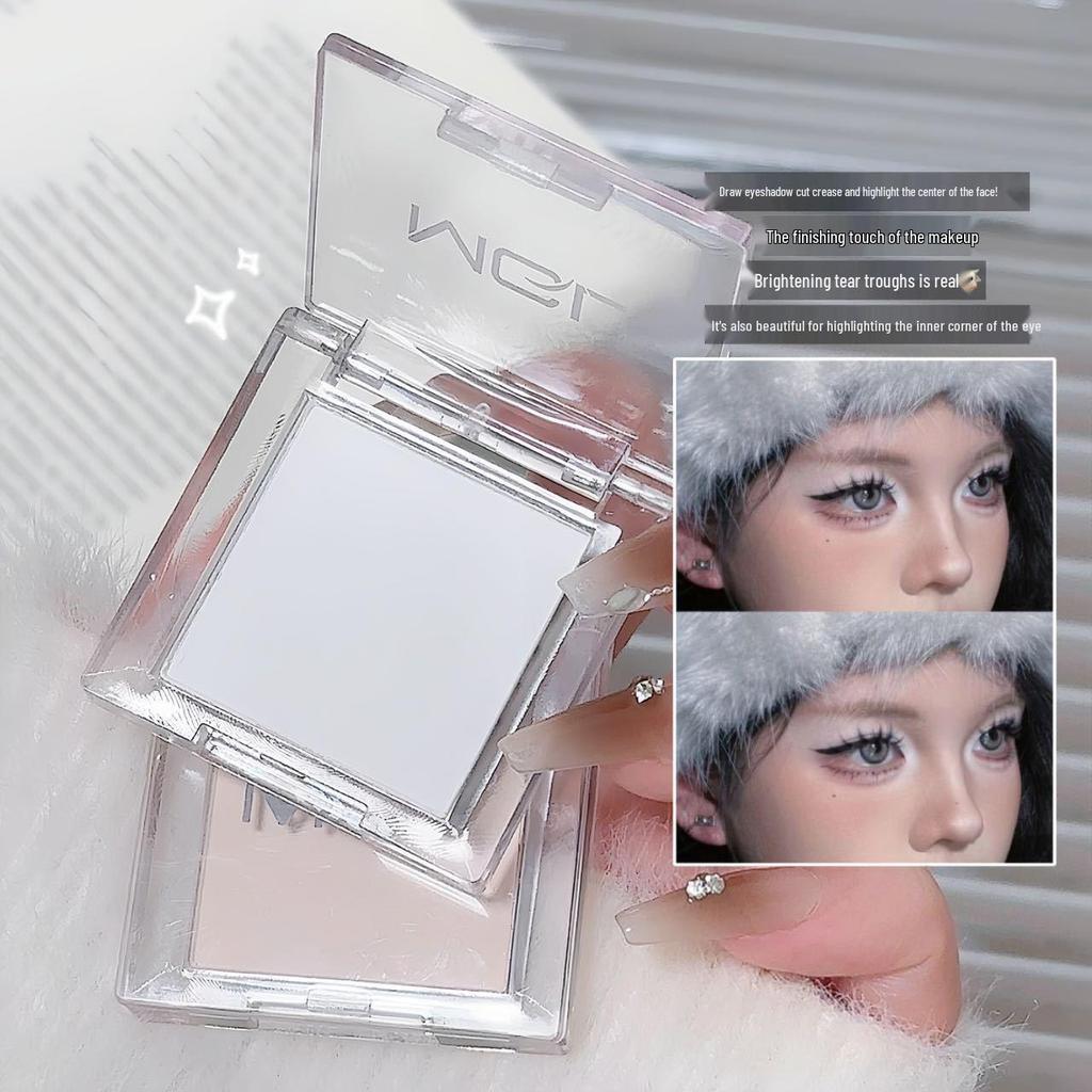 Monochrome Matte Highlight Eyeshadow: Delicate, Long-Lasting, Highly Pigmented, Pure White for Tear Trough and Under-Eye Brightening.