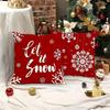 Christmas Decoration Pillow Cover Snowflake Pattern Printing Living Room Sofa Cushion Cover Room Home Party Decoration