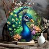 Peacock Metal Wall Art Round Home Decor Aluminum Sign