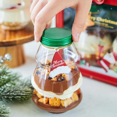 5 Pcs Christmas Tree Candy Jar with Lid Clear Plastic Tree Shaped Chocolate Treat Boxes Empty Beverage Container for Christmas Party Favors
