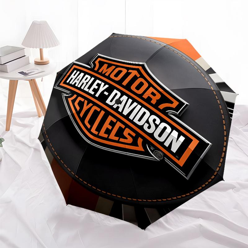 1pc Harley-Davidson Umbrella, Sun Protection, And UV Shielding. It Has Eight Sturdy Ribs for Outdoor Use And Perfect As a Holiday Gift