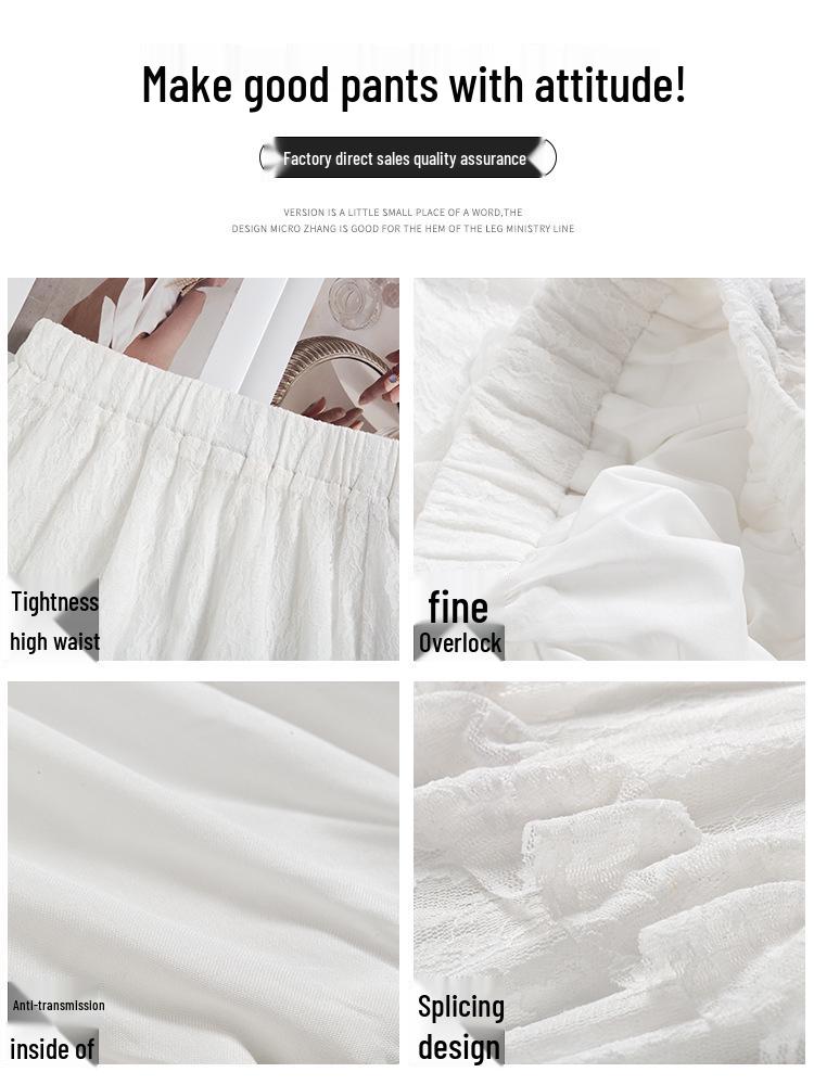 Women's White Lace A-Line Irregular Long Skirt, Spring/Autumn 2026 Collection