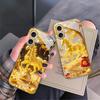 The Golden Lucky Horse For iPhone 17 Pro Max 16 16E 15 14 13 Plus 12 Mini 11 15Pro 17 Air XR X 17ProMax Golden Glass Phone Case