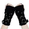 Harajuku Black Dark Half-Finger Gloves - Short Arm Warmers with European and American Style