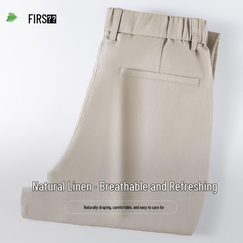 FIRS Men s Tencel Linen Wide-Leg Casual Pants XL