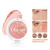 JULYSTAR Five Color Pearlized Fine Glitter Microparticle Pentel Blush Stereoscopic Contouring Tri-Color Marbled Blush