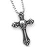 Vintage Punk Rock Stainless Steel Skull Cross Pendant Necklace for Men & Women