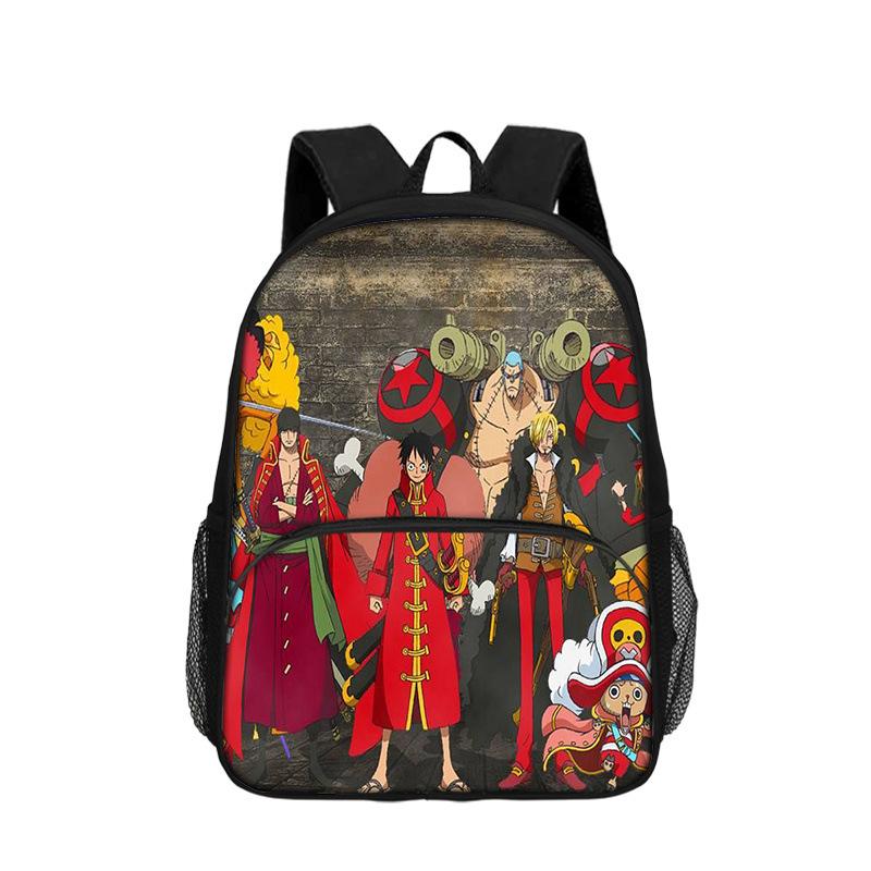 One Piece Monkey D. Luffy with Front Pocket Backpack Students Kids School Bags Bookbag Travel Large Capacity Backpack