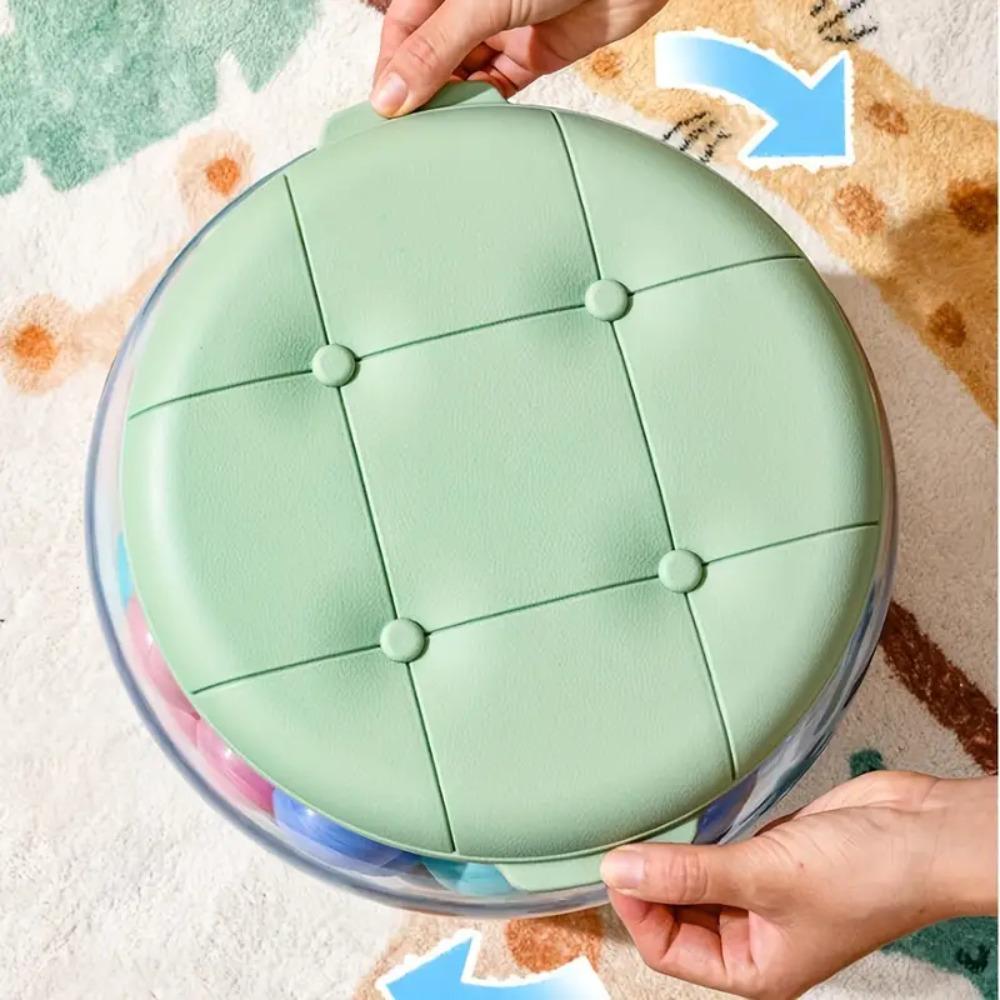 Transparent Storage Box Stool Multipurpose Children Storage Bench Plastic Round Stool  Living Room