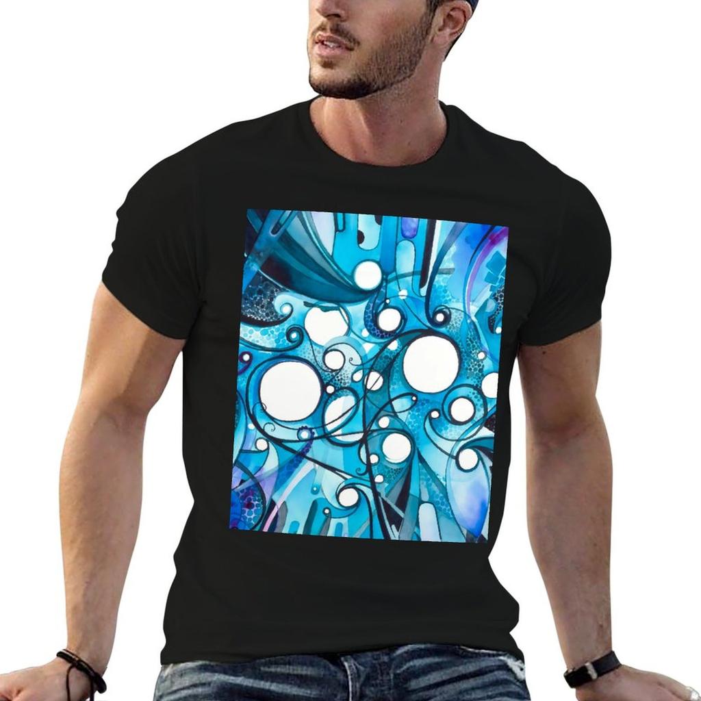 Medium Hadron Collider Watercolor Painting TShirt Standard Fit Solid Tee Shirt