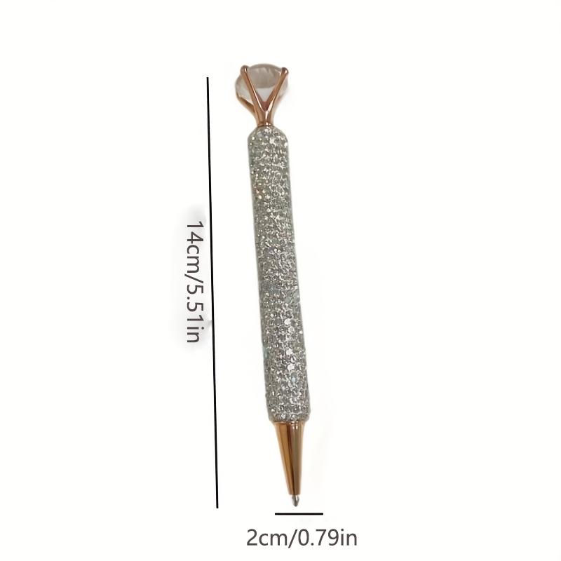Elegant Twist Cap Ballpoint Pen with Sparkling Rhinestone Design - Metal Construction Stationery Neutral Pen for School Office