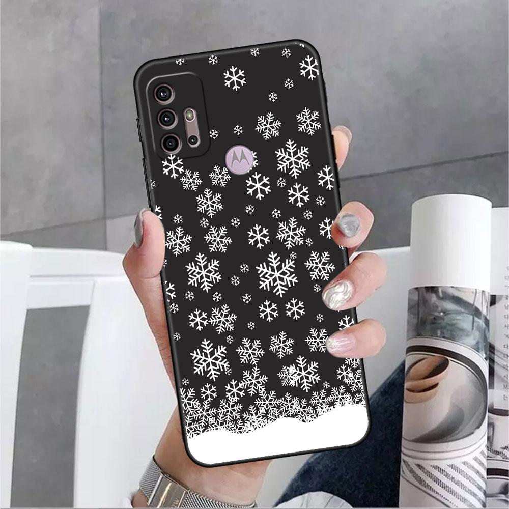 Veselé Vánoce v zimě pouzdro pro Motorola G30 G60 G9 Play ONE Fusion G8 G50 E6s G82 Edge 20 Pro G Stylus 2021 soft phone copas