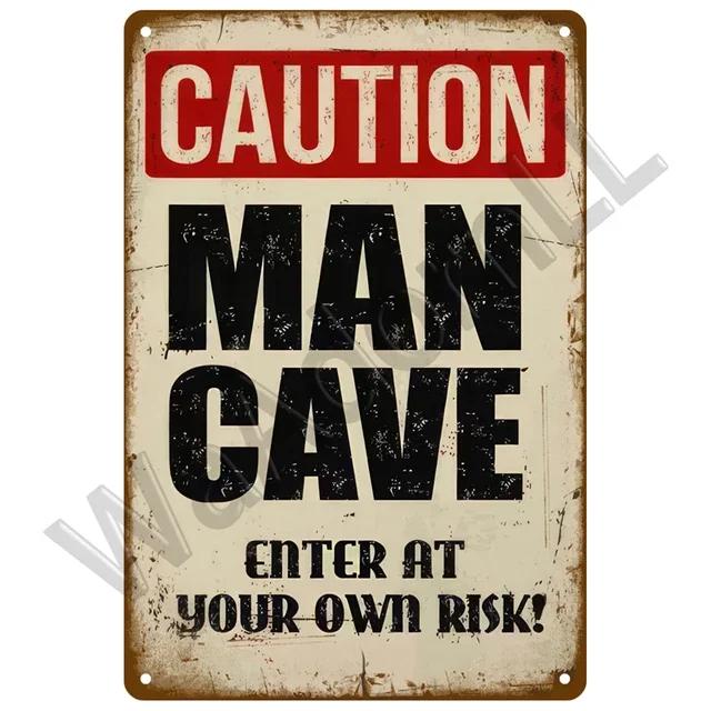 Vintage Retro Warning Tin Signs  Metal Caution Sign for Cafe Club Man Cave Pub Home Bars Coffee Shop  Wall Decor Art for Home